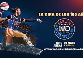 Cartel de visita de los Harlem Gobetrotters.