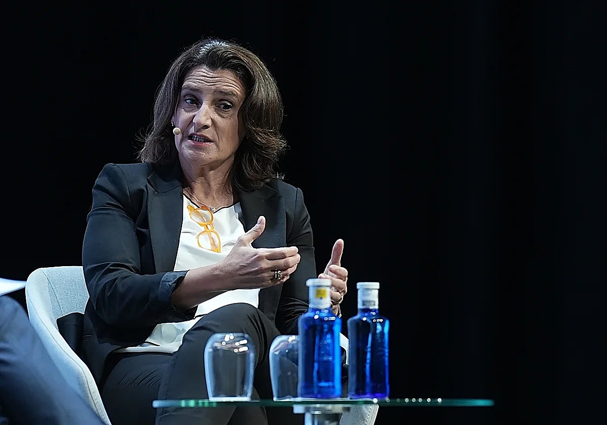 La vicepresidenta de la Comisión Europea Teresa Ribera, en un acto en Barcelona.