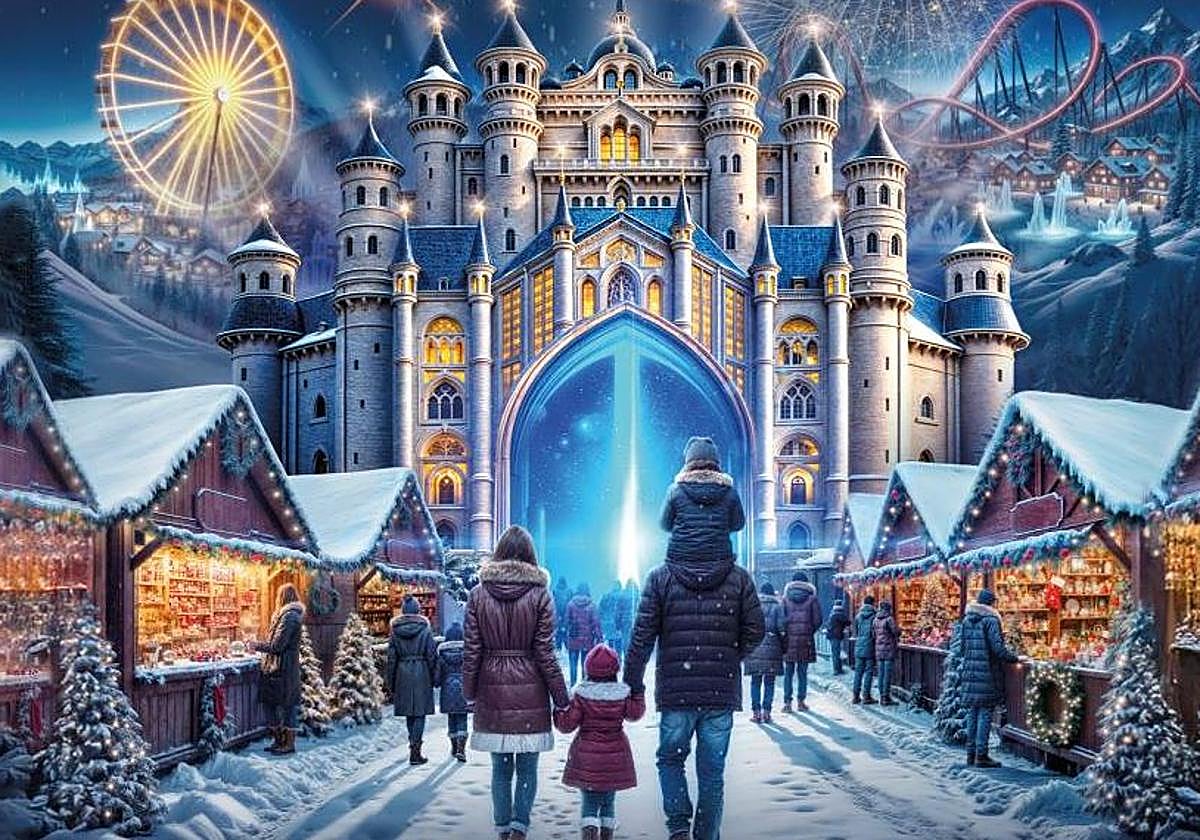 Cartel anunciador del parque Mágicas Navidades.