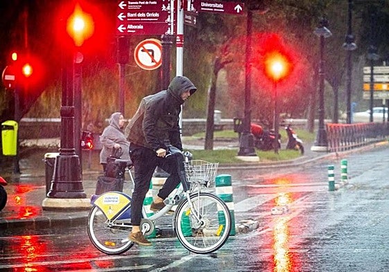 Un día de lluvia en Valencia.