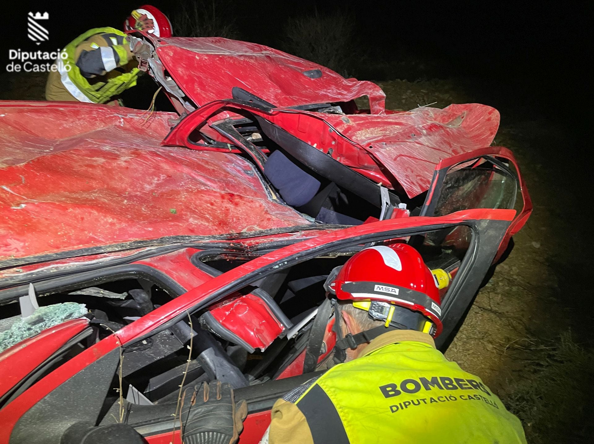 Fotos del accidente en un puente en Benassal donde han muerto dos personas