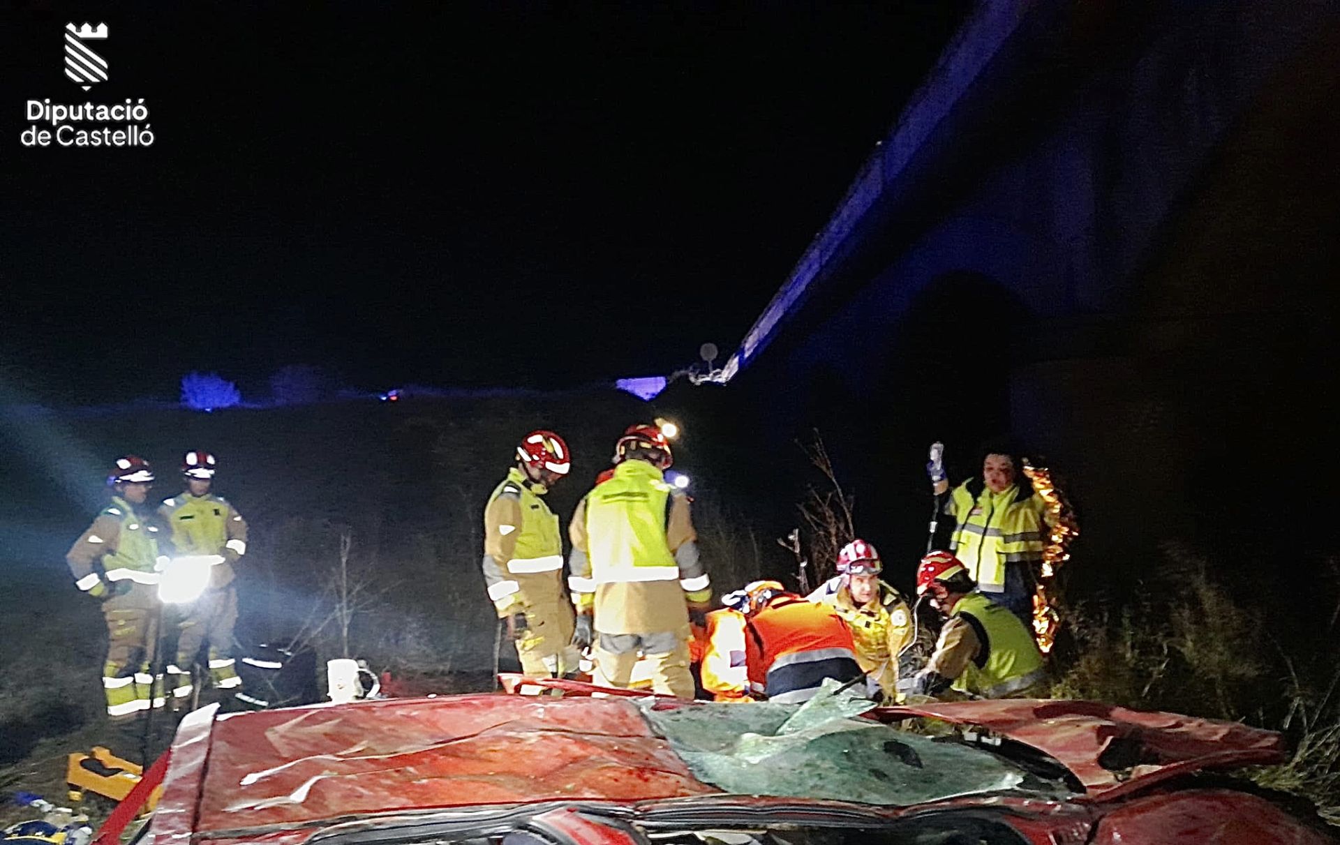 Fotos del accidente en un puente en Benassal donde han muerto dos personas