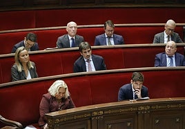El grupo municipal del PP, en el pleno de este martes.