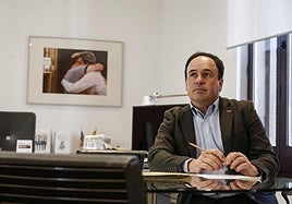 Juanfran Pérez Llorca, este martes en la sede parlamentaria del PP.