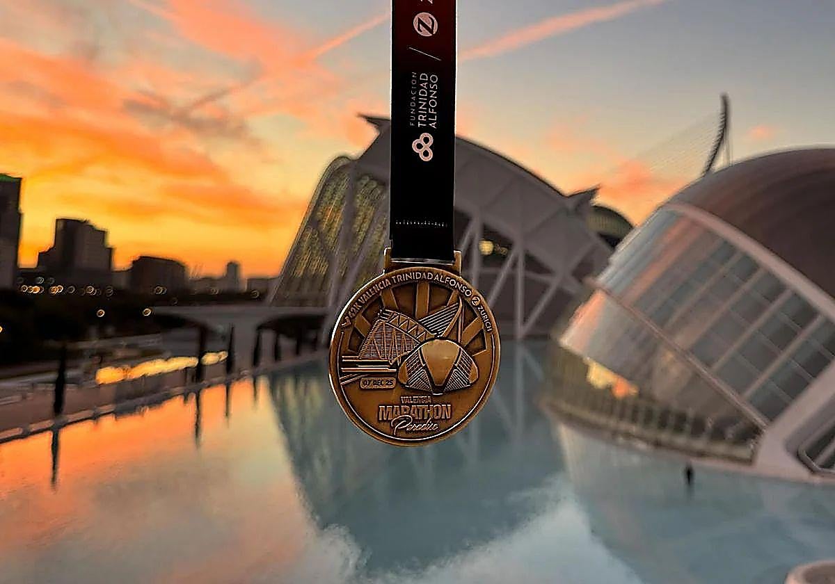 La medalla del Maratón de Valencia.