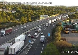 Atascos en la A-7 este jueves, 20 de noviembre.