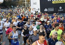 Un grupo de corredores del Maratón de Valencia en la edición de 2024.