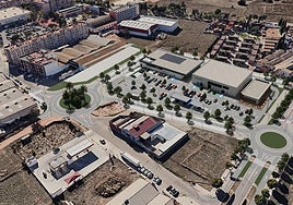 Recreación del parque comercial, en la parte superior de la imagen.