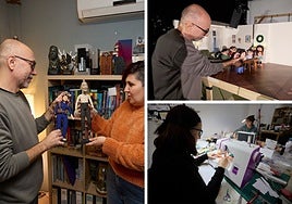 Imágenes que muestran distintos pasos en la relización de un corto de animación.