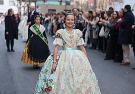 Marta Mercader, fallera mayor infantil de Valencia 2026, en Burriana.