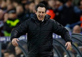 Unai Emery, durante un partido con el Aston Villa.