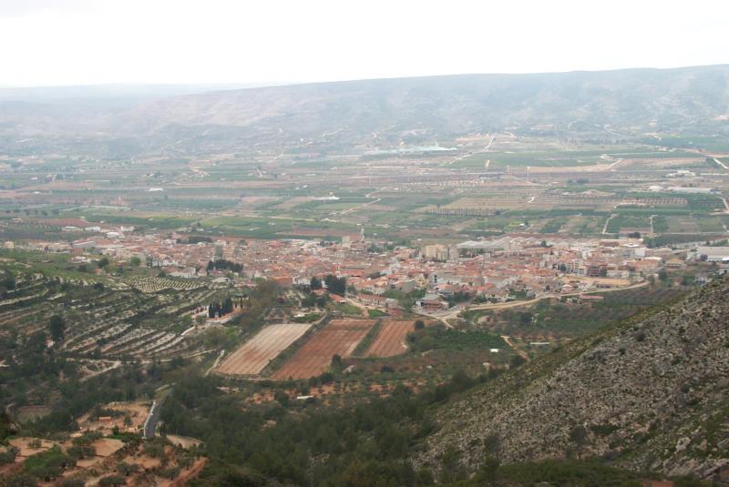 Vista general del término municipal de Vallada.