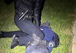 El ladrón detenido dentro de la parcela de un chalé.