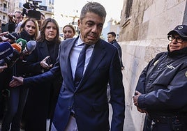 Mazón llega al Palau de la Generalitat este miércoles.