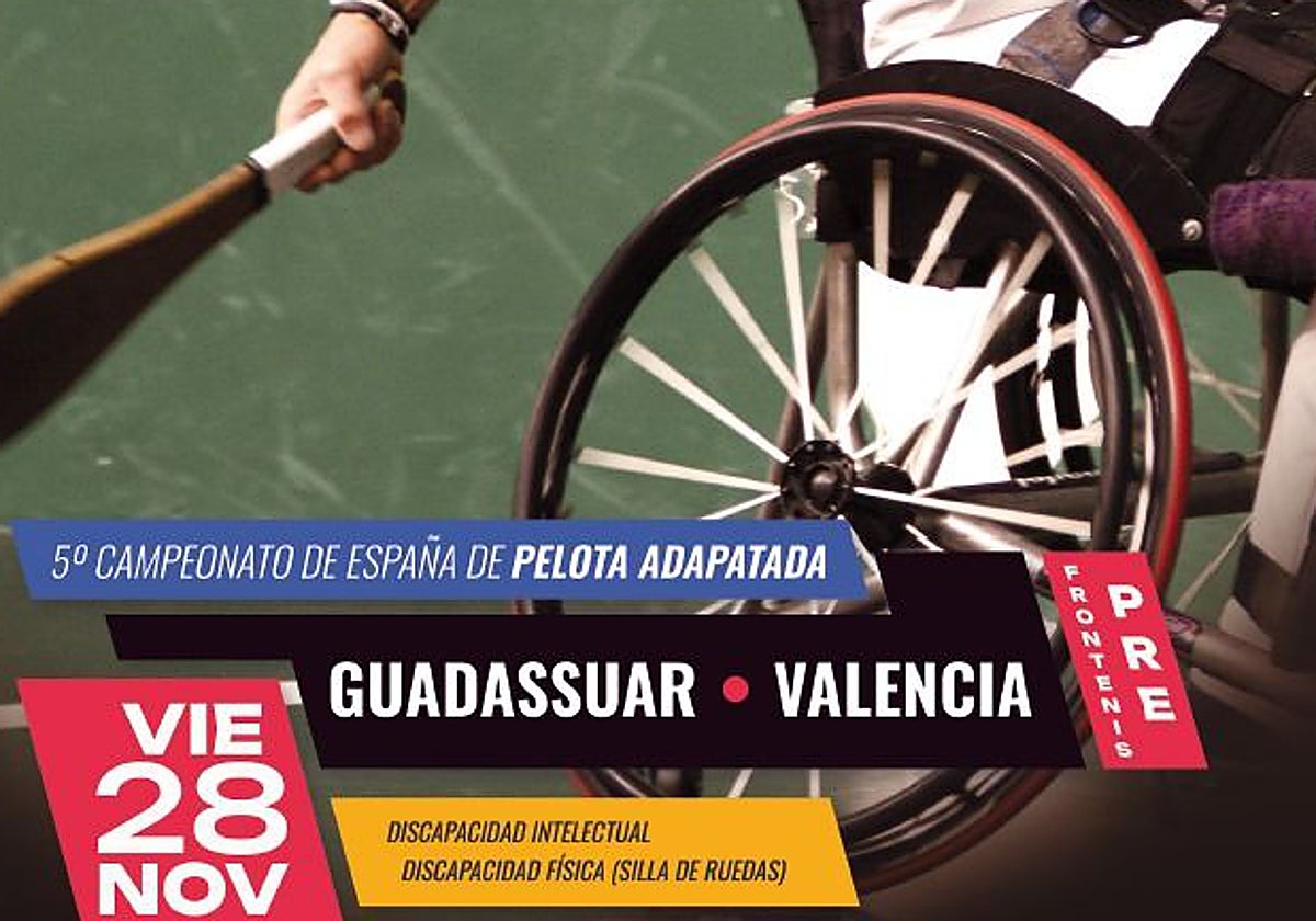 Poster de presentación para el quinto campeonato de España de pelota adaptada.