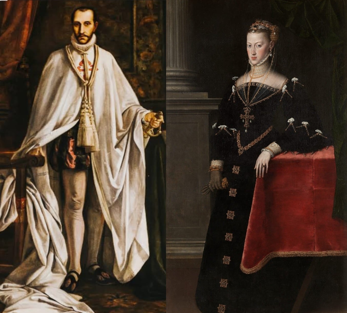 San Francisco de Borja (Martín Coronas) y la emperatriz María de Austria (Antonio Moro).