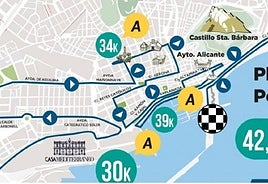 Plano de llegada a Alicante.