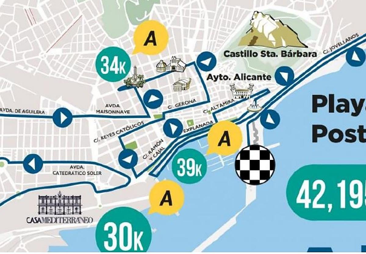 Plano de llegada a Alicante.