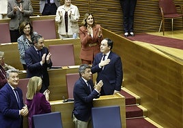 Pérez Llorca, el jueves, el día de su investidura en Les Corts.