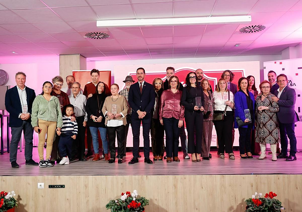 Homenajeados en la Gala del Comercio.