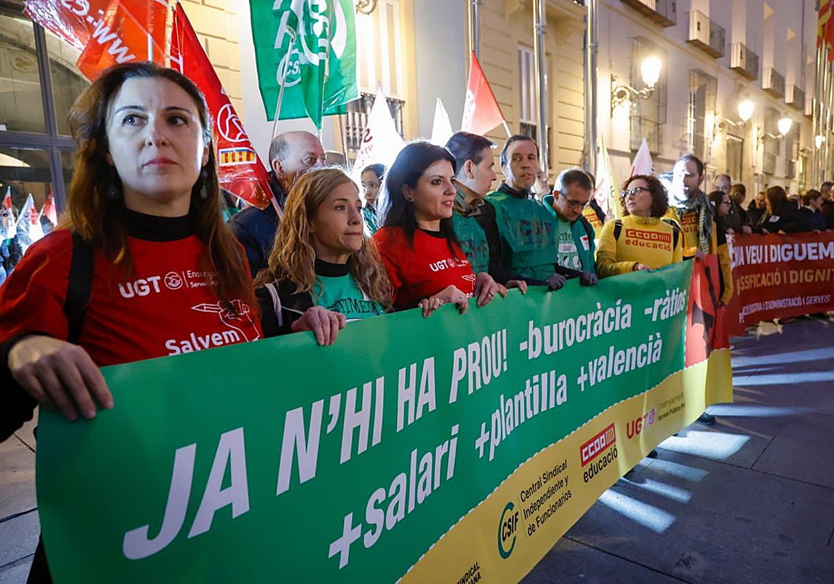 Protesta sindical organizada el pasado 20 de noviembre para reclamar mejoras salariales y laborales.