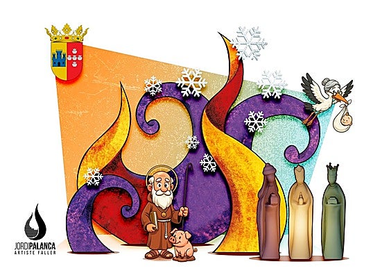 Boceto de la falla que se plantará en Zarra.