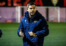 Álvaro del Moral, durante el partido de Copa del Levante.