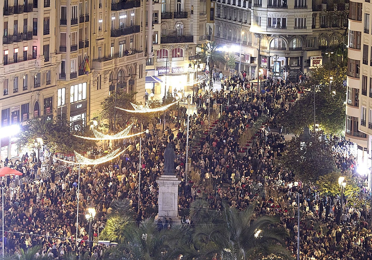 Plaza del Ayuntamiento de Valencia, este sábado.