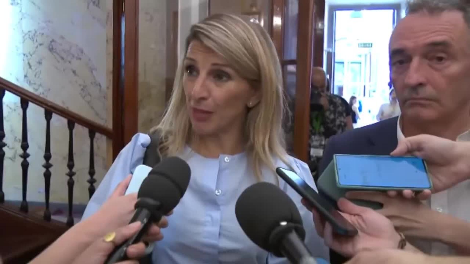 Yolanda Díaz califica de inaceptables las palabras de Donald Trump