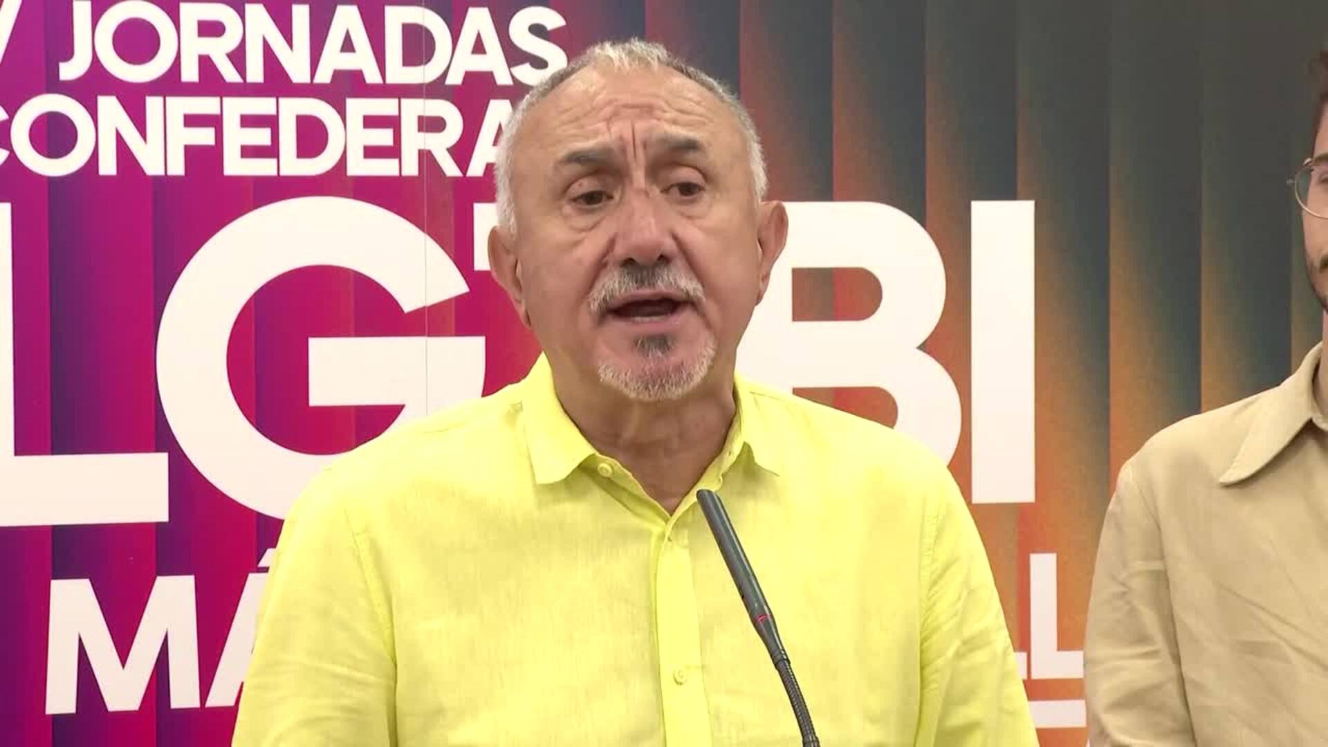 Pepe Álvarez ataca a "las políticas de odio" contra el colectivo LGTBIQ+