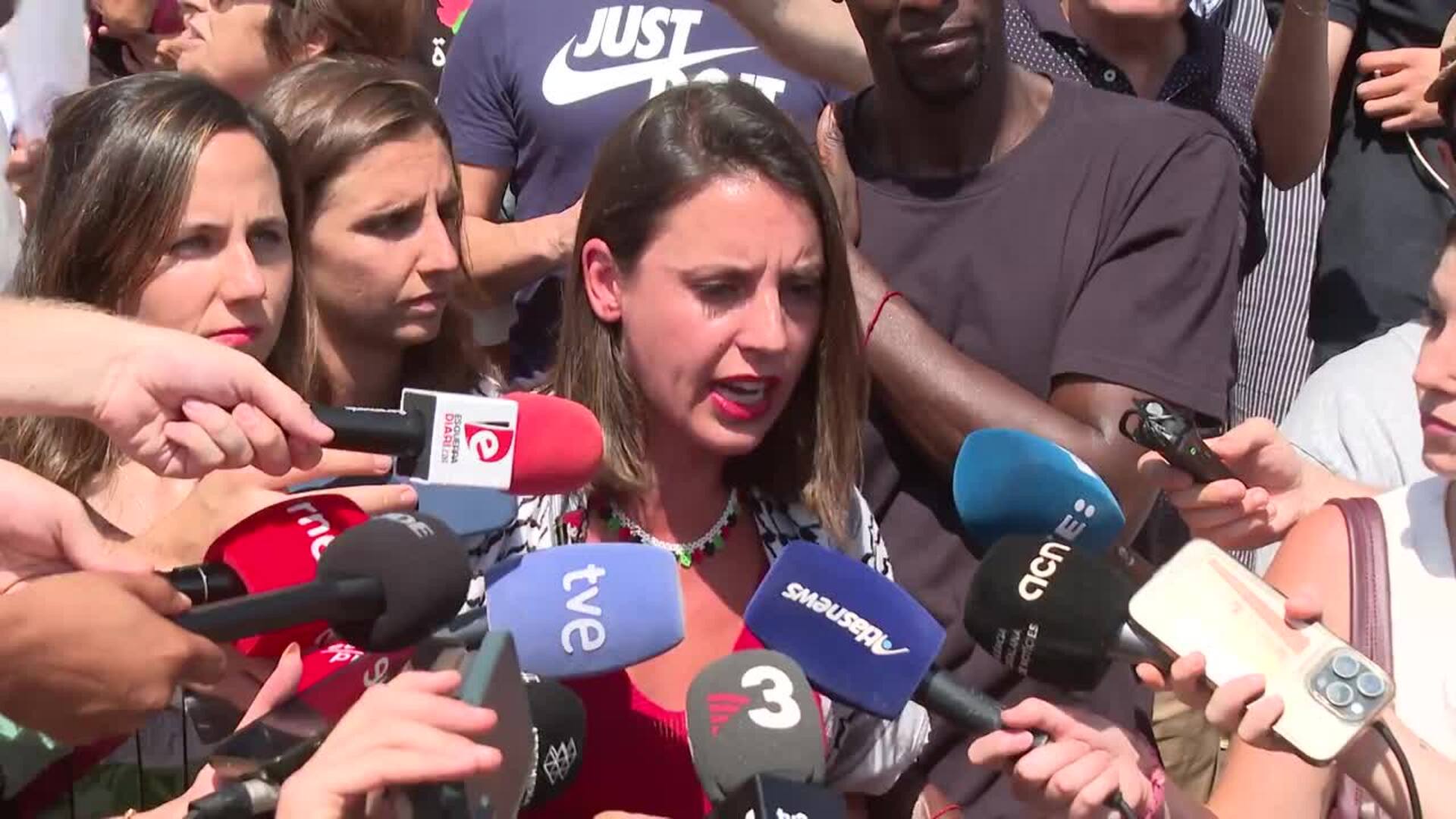 Irene Montero pide unidad de los partidos en torno a Gaza pese a sus discrepancias