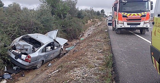 Una persona resulta herida tras sufrir un accidente en la A-35 en Vallada