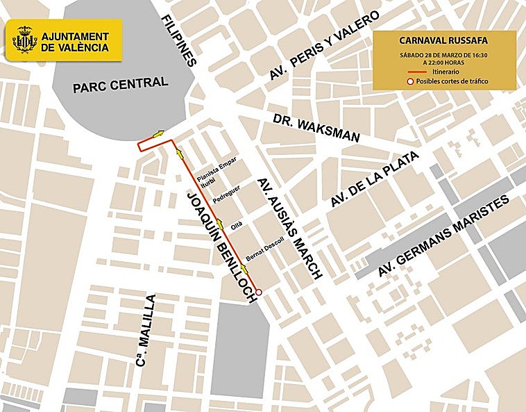 Calles cortadas este sábado y domingo en Valencia con motivo del Carnaval y la 10K Femenina