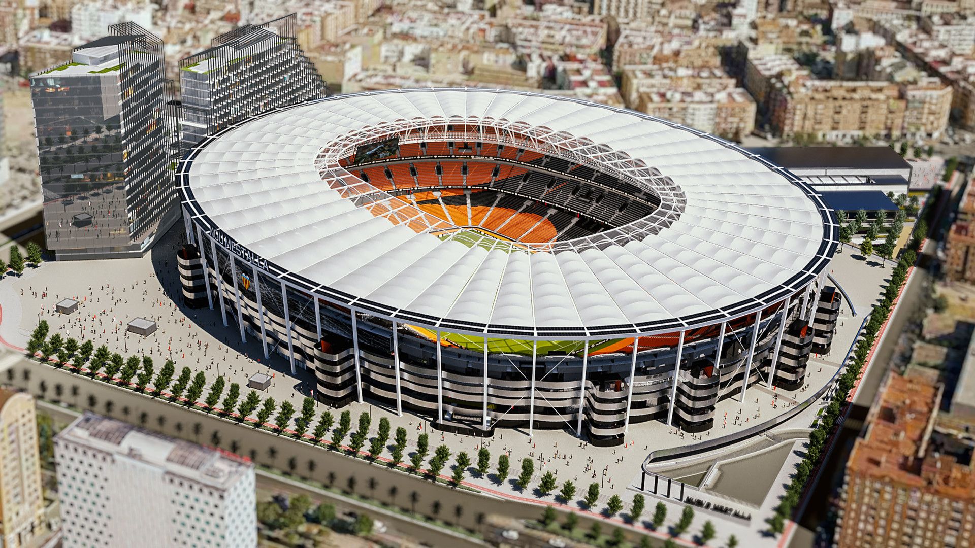 El Valencia modifica la licencia del Nou Mestalla para incluir los paneles solares
