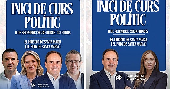 Llorca se cita con Ester Muñoz y deja 'plantado' a Mompó en los carteles de la cena del PP