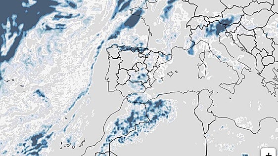 Aemet publica el primer mapa de nubosidad para el día del eclipse y detalla los lugares con 'sombra'