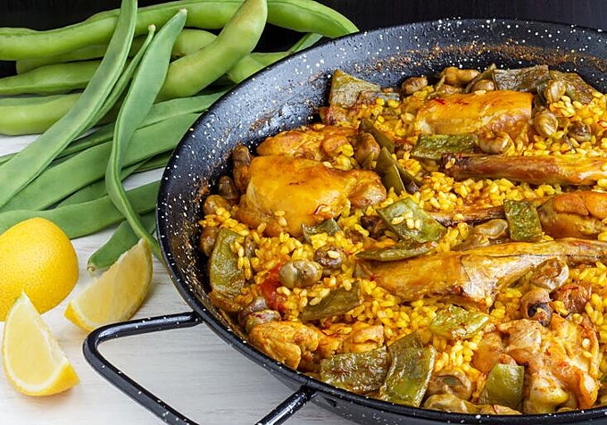 Paella valenciana del cánon.