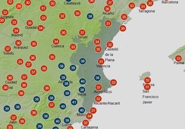 Los municipios donde más calor hace hoy: cinco a más de 40º y sensación térmica de 50º en la Comunitat