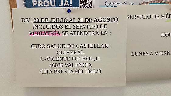 Un verano más, sin pediatras en las pedanías de Valencia