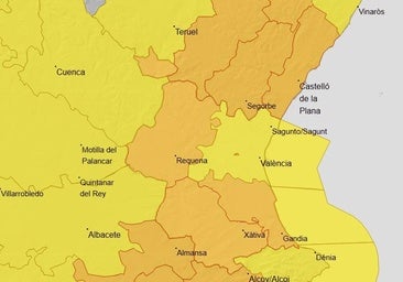 Estas son las zonas de la Comunitat en aviso naranja hoy por tormentas