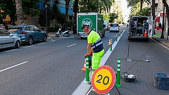 Valencia blinda otro carril de la EMT para ganar velocidad