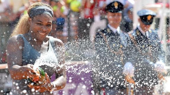 Serena celebra su triunfo. 