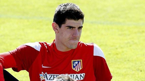 Courtois, durante un entrenamiento.