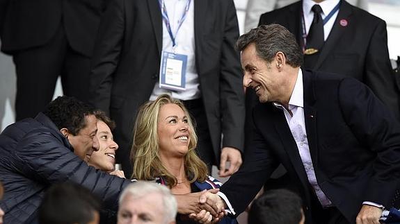 Sarkozy, durante un partido del PSG esta semana 