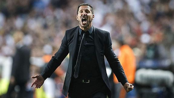 Simeone, durante la final de Champions. 