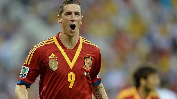 Fernando Torres, en una partido de la Copa Confederaciones. 