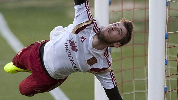 De Gea, durante un entrenamiento.