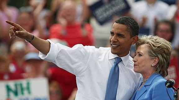 Obama y Clinton, en un mitin en 2008.