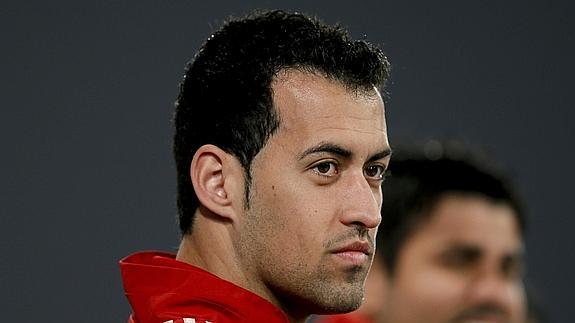 Busquets, en rueda de prensa.