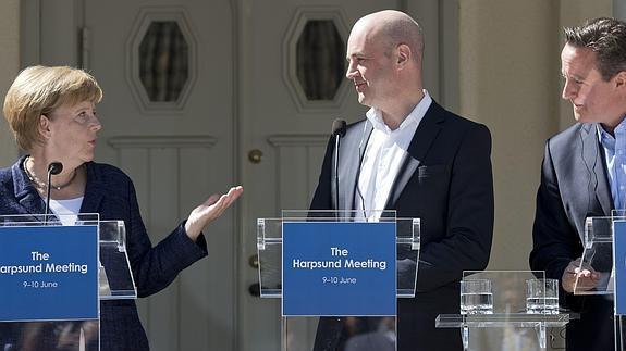 Merkel, Reinfeldt y Cameron. 